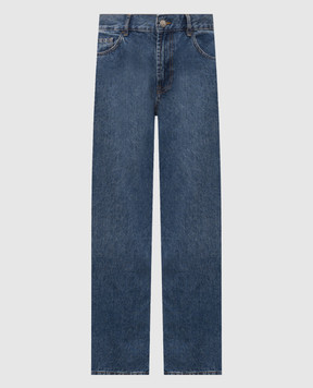 Palm Angels Blue jeans with logo print PMYA049S26DEN00A