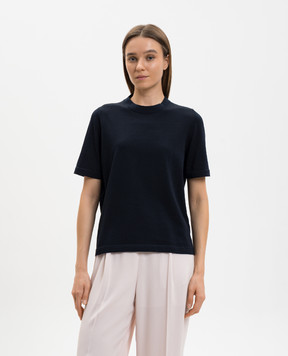 Agnona Blue T-shirt with silk KT110450Q180P