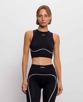 Off-White Black top with logo pattern 2FA00661T