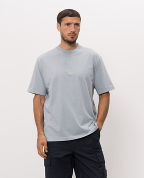 Stone Island Blue T-shirt with logo print L2S152100001S0534