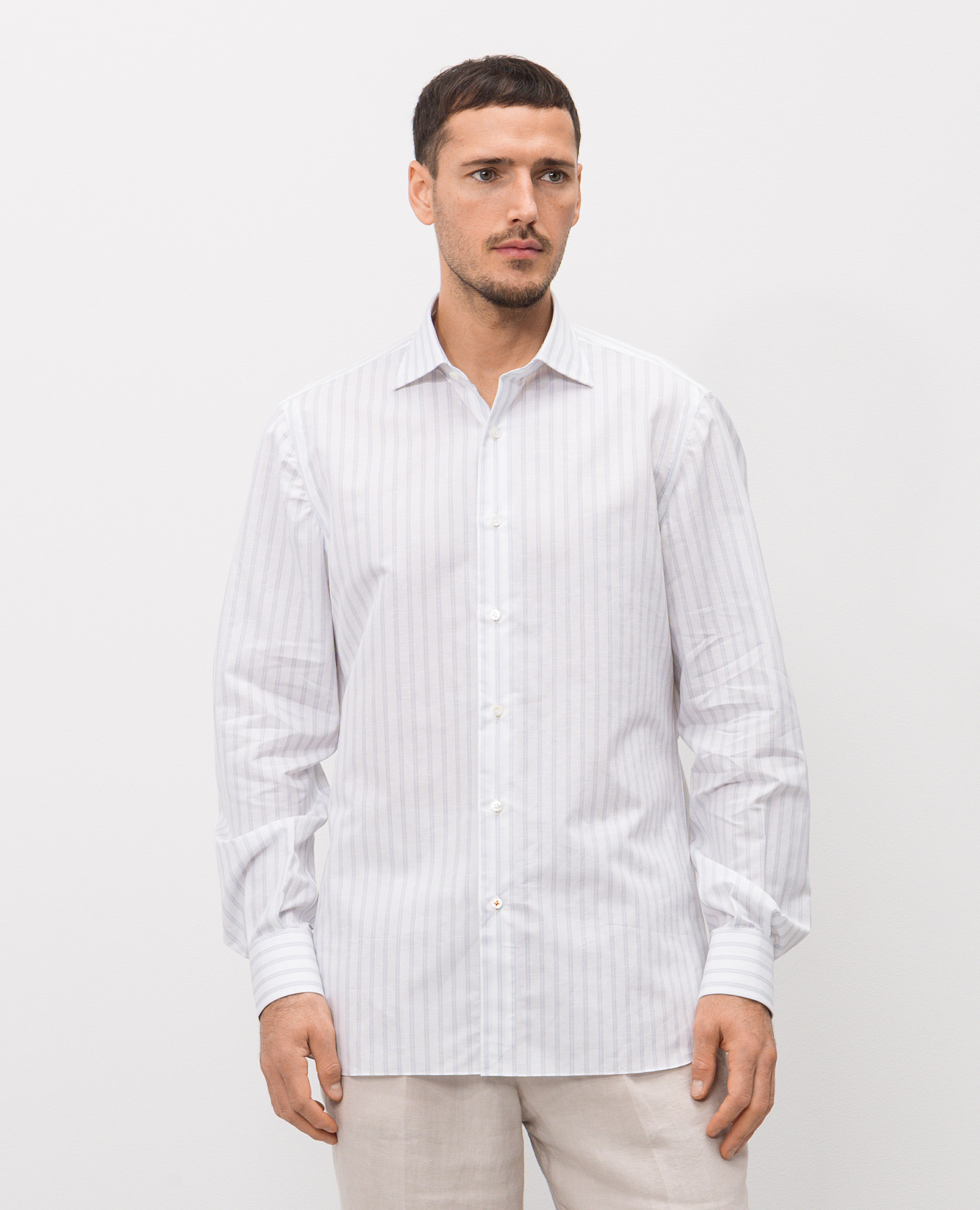 

White striped linen shirt ISAIA