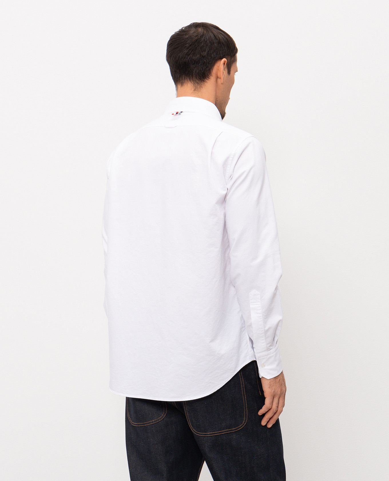 

White shirt with embroidered emblem Thom Browne
