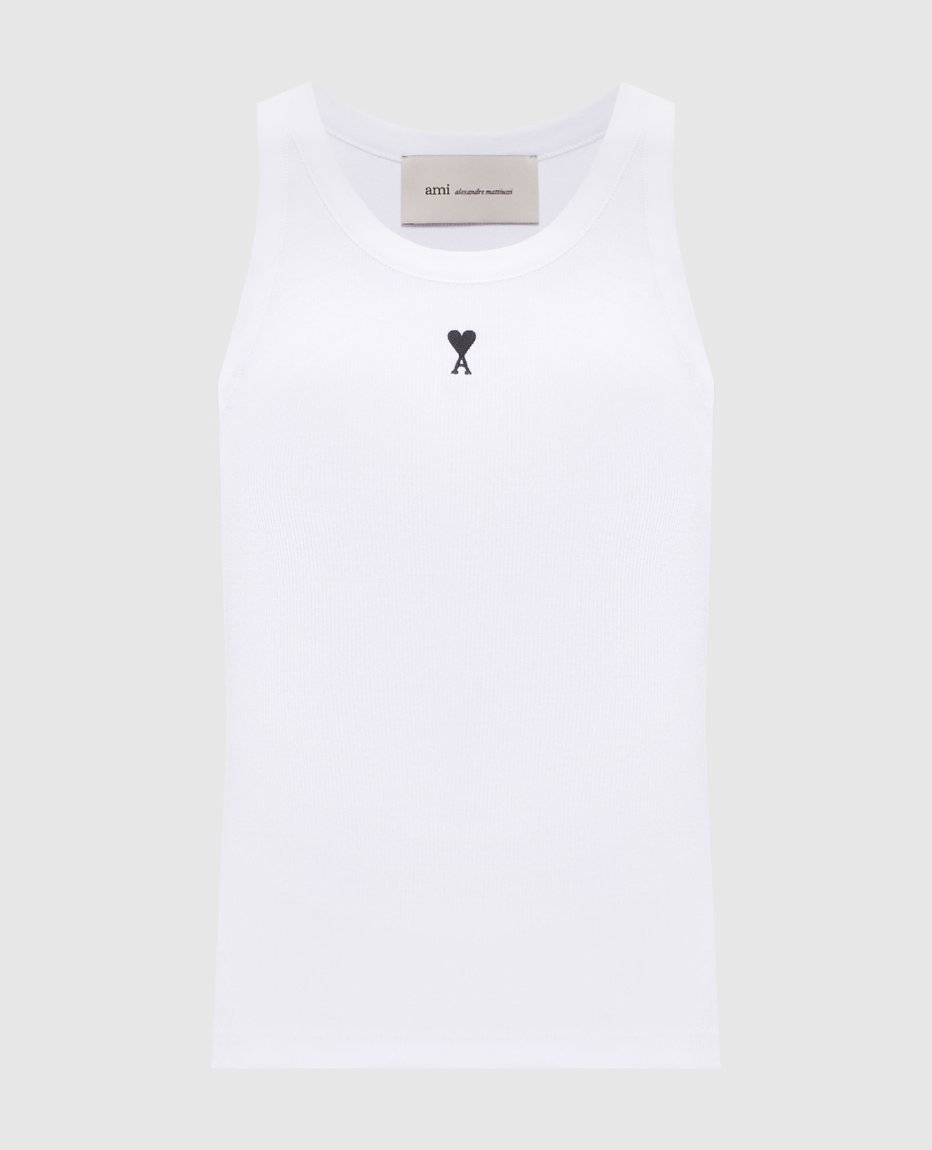 

White ribbed top with embroidery Ami Paris