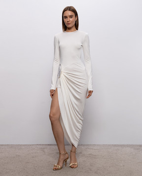 David Koma Ivory slit dress SS26DK33D