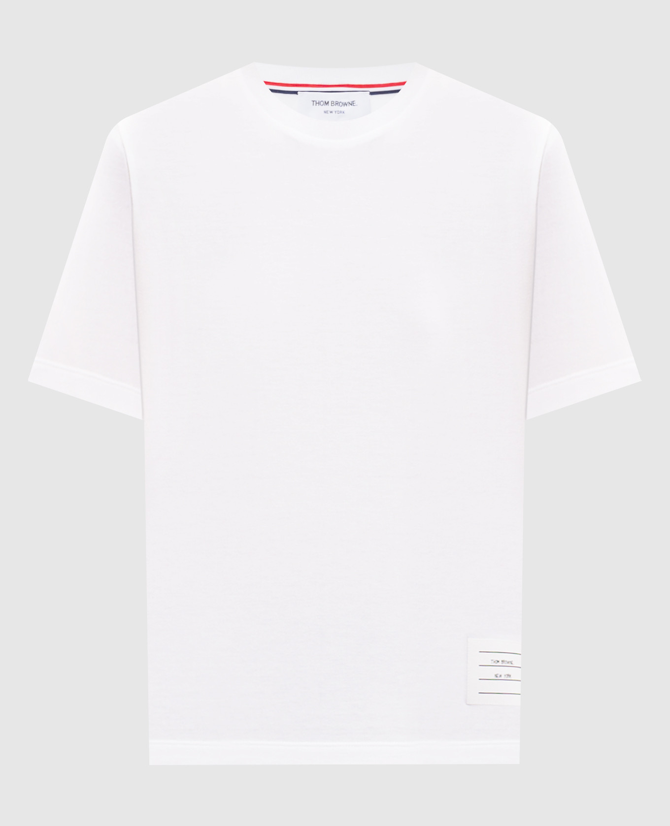 White T-shirt with a patch