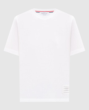 Thom Browne White T-shirt with a patch MJS067A00042