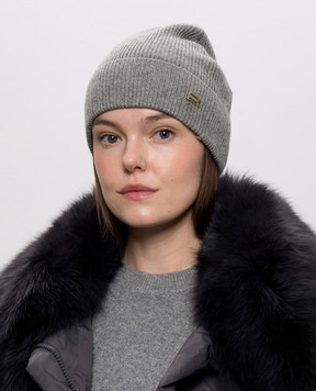 Victoria Beckham Gray wool and cashmere hat 1426KAC007713A