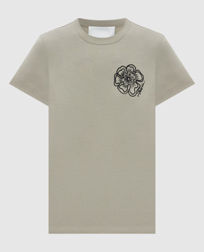 3.1 Phillip Lim Khaki T-shirt with embroidery S26110386PJB