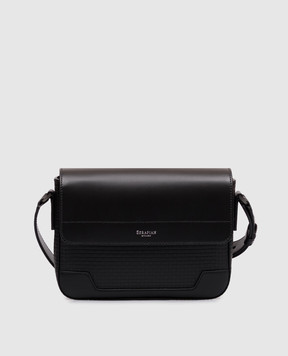 Serapian Black leather messenger bag SRSTSMML735024ACG2