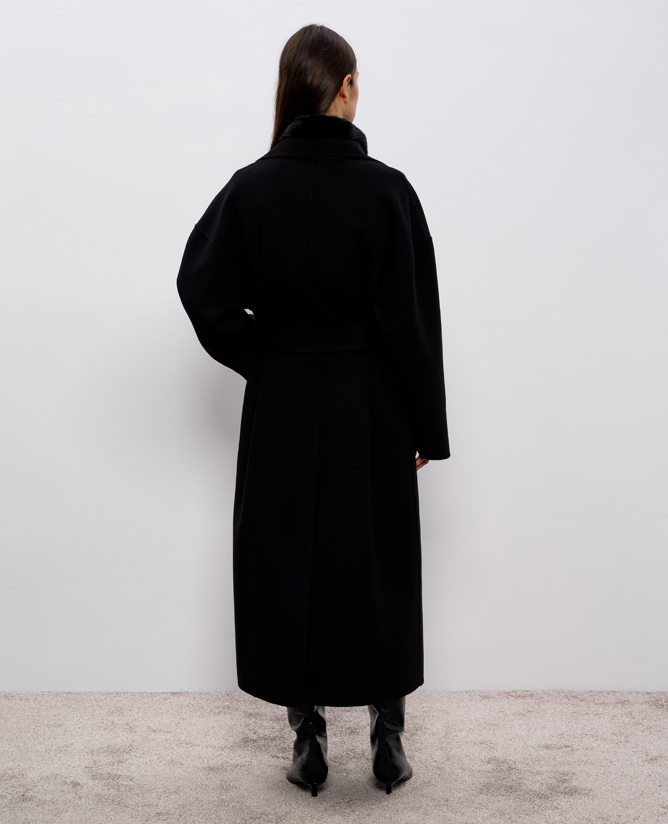 Black wool and cashmere coat with a smell Babe Pay Pls 4