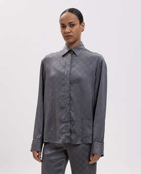 Off-White Gray blouse with emblem pattern 2FB00494T