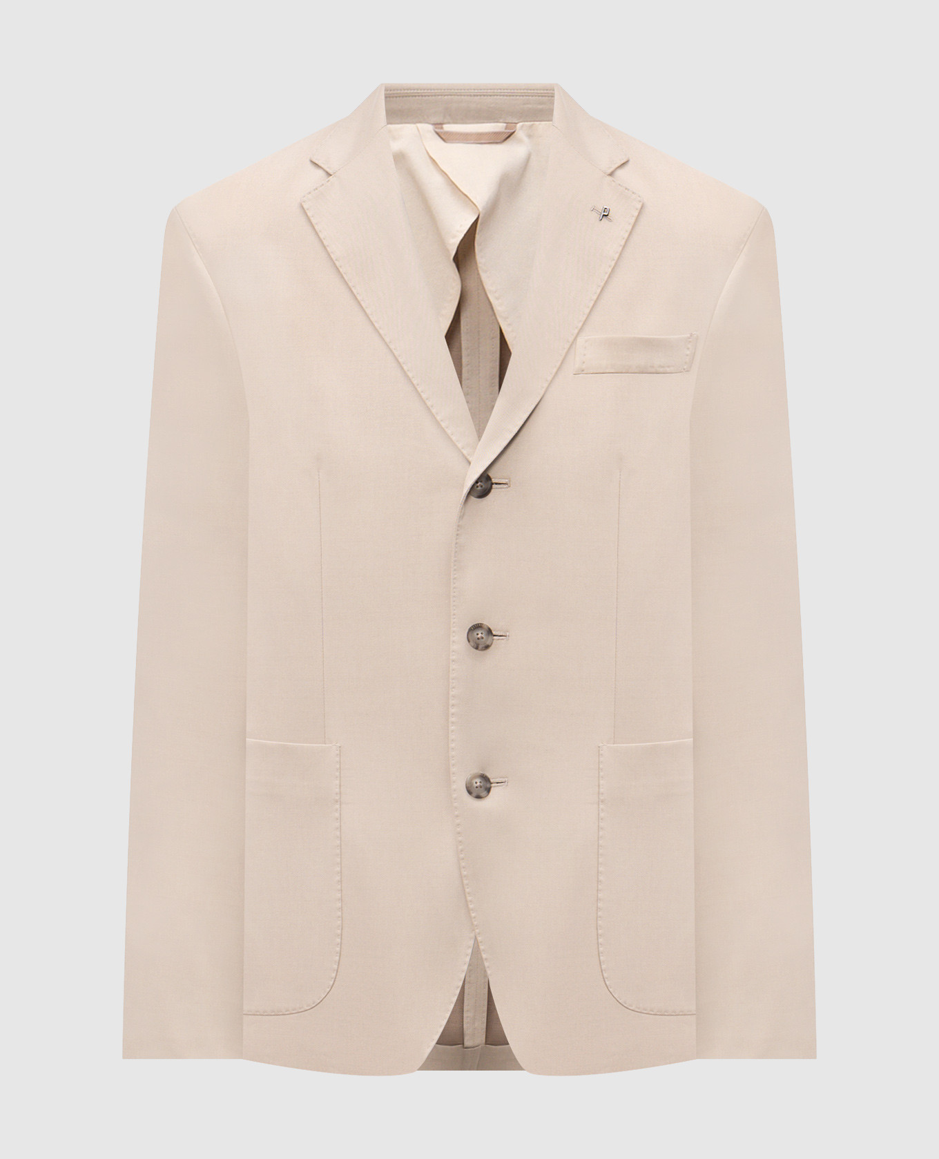 Beige jacket with wool