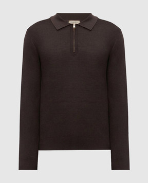 Cashmere&Whiskey Brown wool polo shirt MU10151318465R