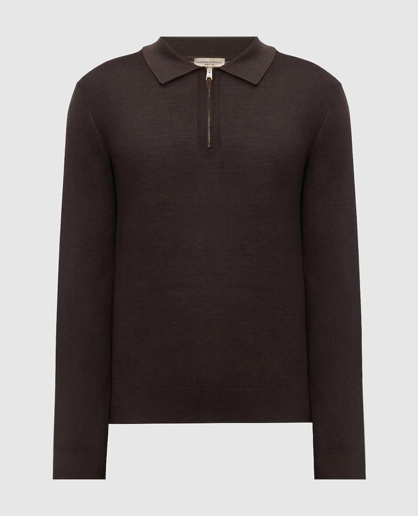 Brown wool polo shirt
