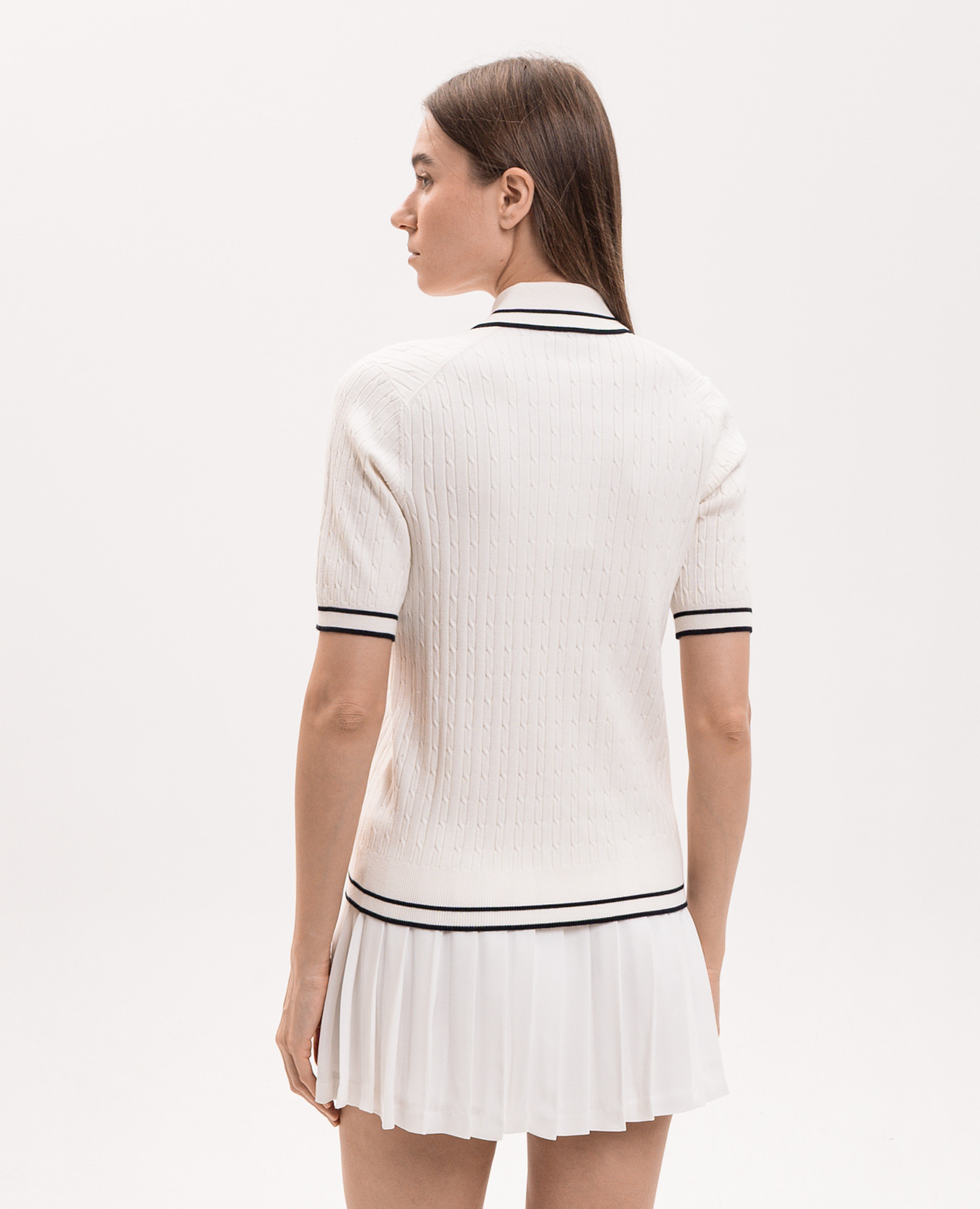 Ivory polo with embroidered logo Sporty & Rich 4