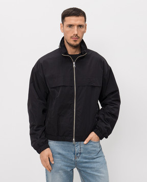 Ami Paris Black jacket with textured emblem HJK828PA0117