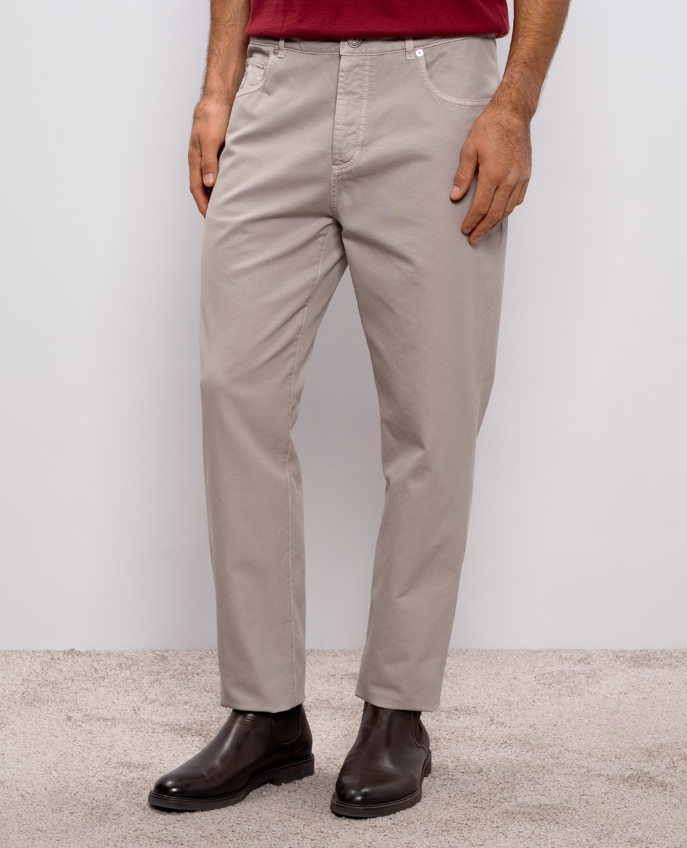 

Grey pants with logo patch Brunello Cucinelli