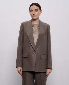 Peserico Brown linen jacket A0111602606
