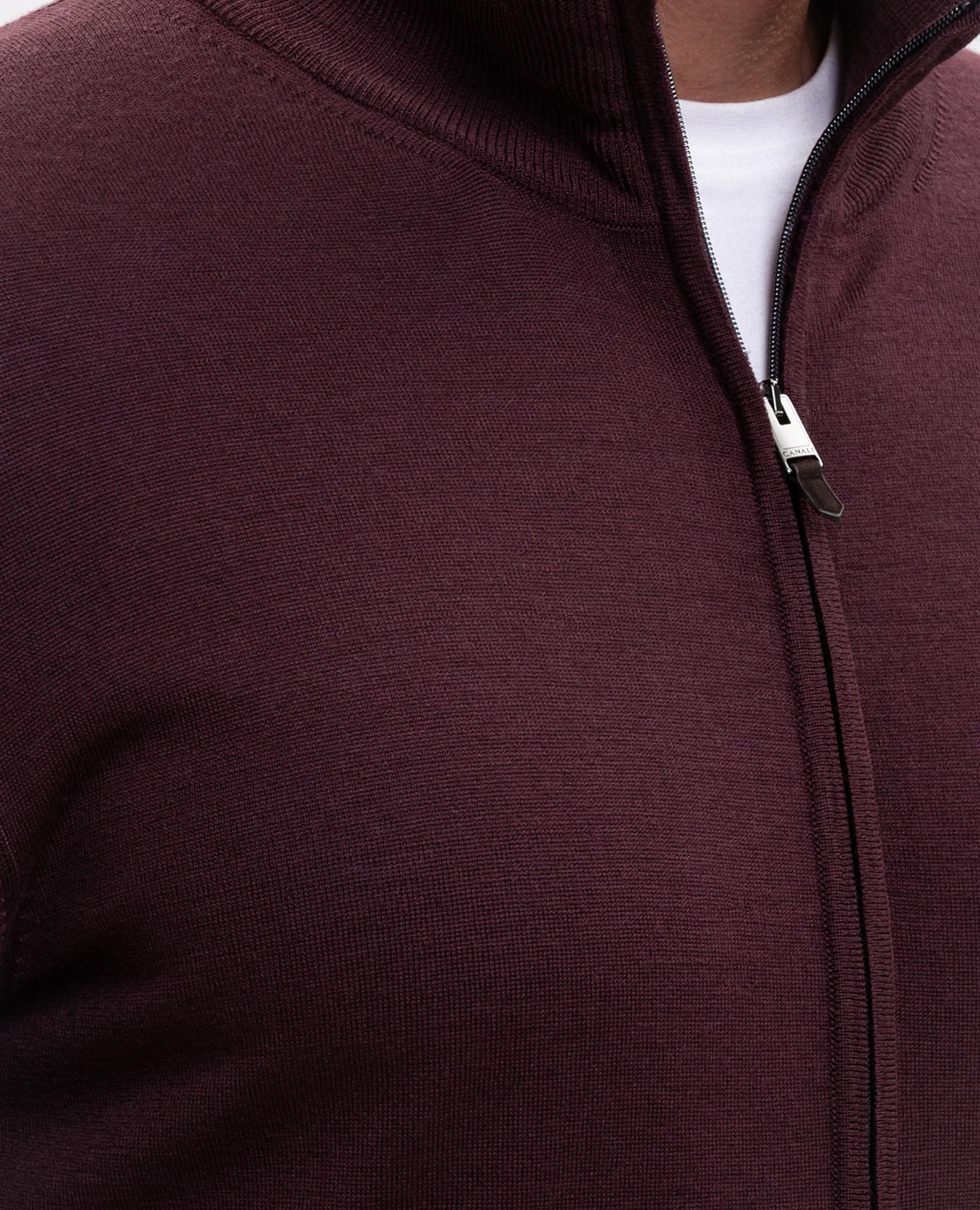 Burgundy wool cardigan Canali 5