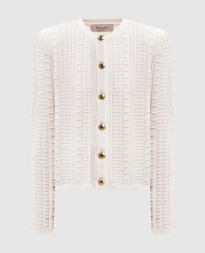 Twinset Ivory cardigan with textured pattern 262TP3101