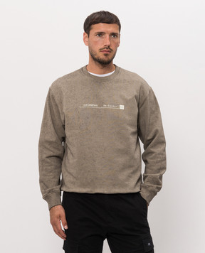 C.P. Company Khaki insulated sweatshirt with logo print MSS175A006453S
