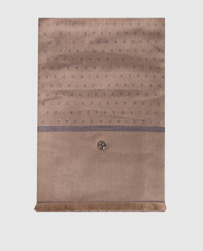 Stefano Ricci Brown silk and cashmere scarf MWA63000407442