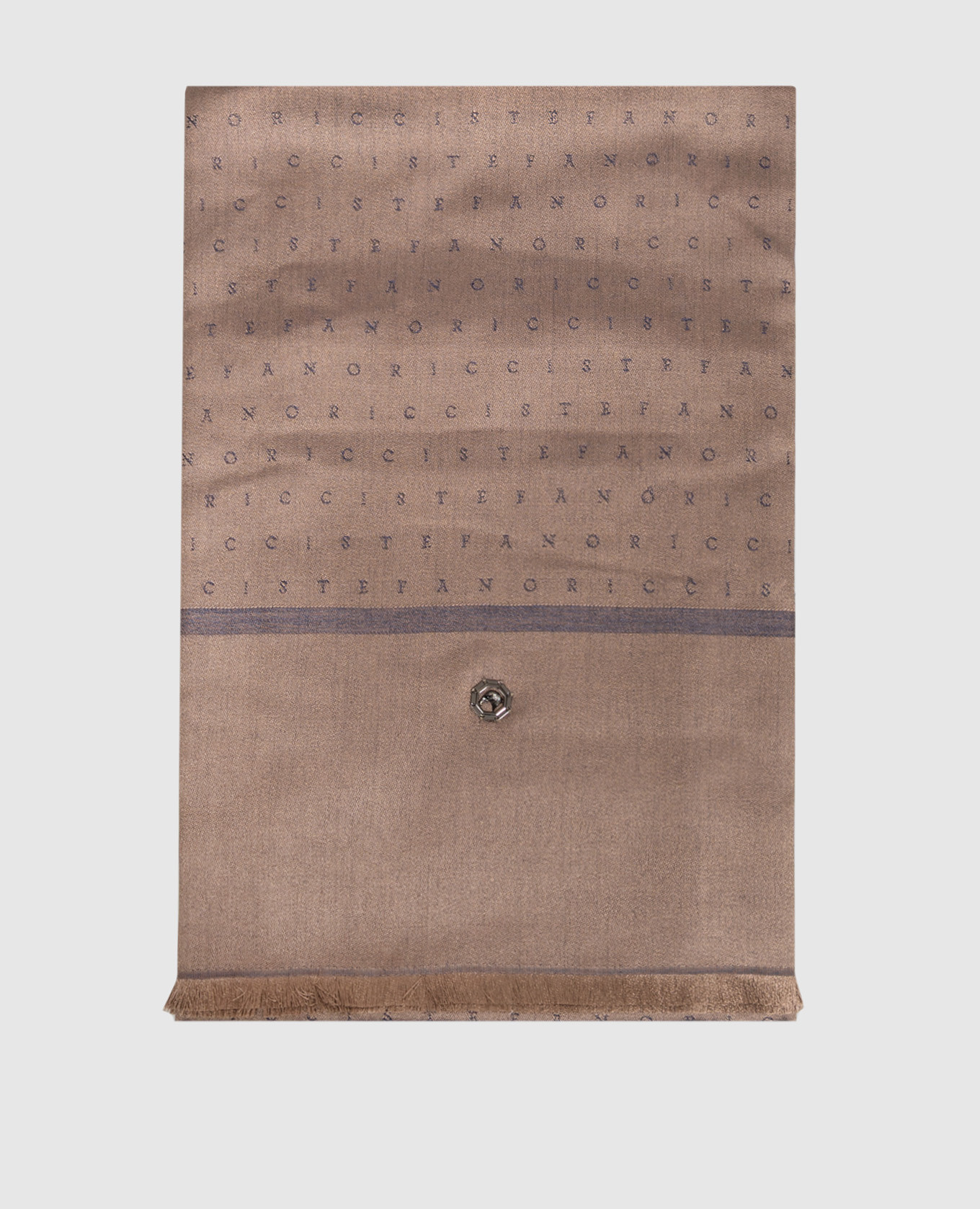 Brown silk and cashmere scarf
