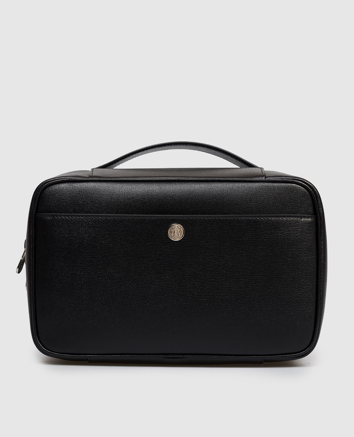 

Black leather toiletry bag with embossed logo Brunello Cucinelli