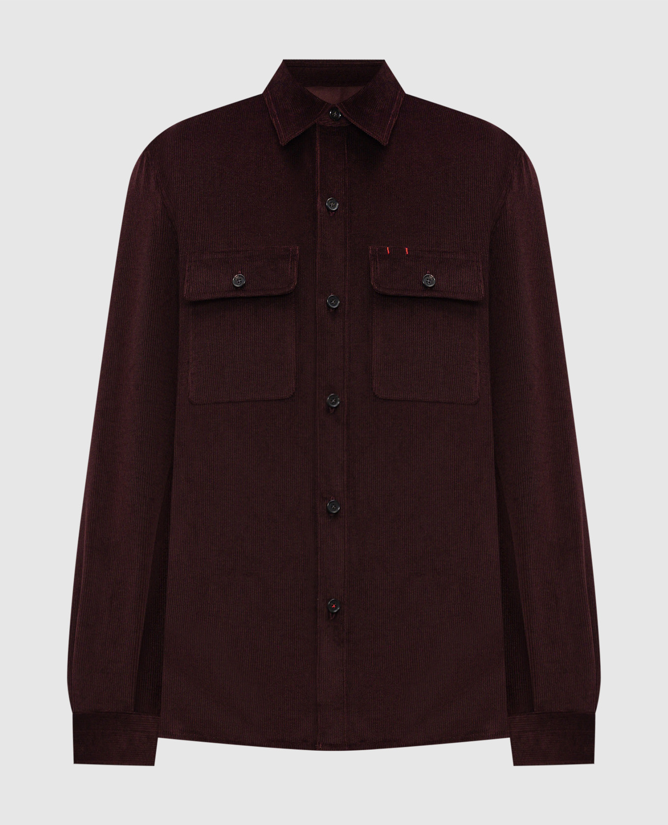 Burgundy corduroy shirt with wool