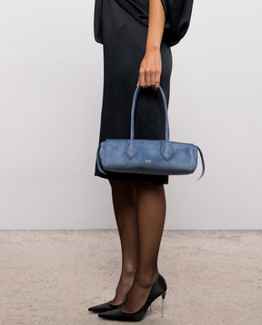 Khaite Donna blue suede baguette bag H2057726