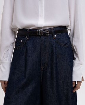 Dondup Black leather belt WC321PL0675DXXX