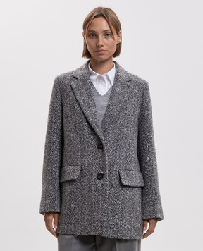 Peserico Gray jacket with patterned wool S21474Z08397