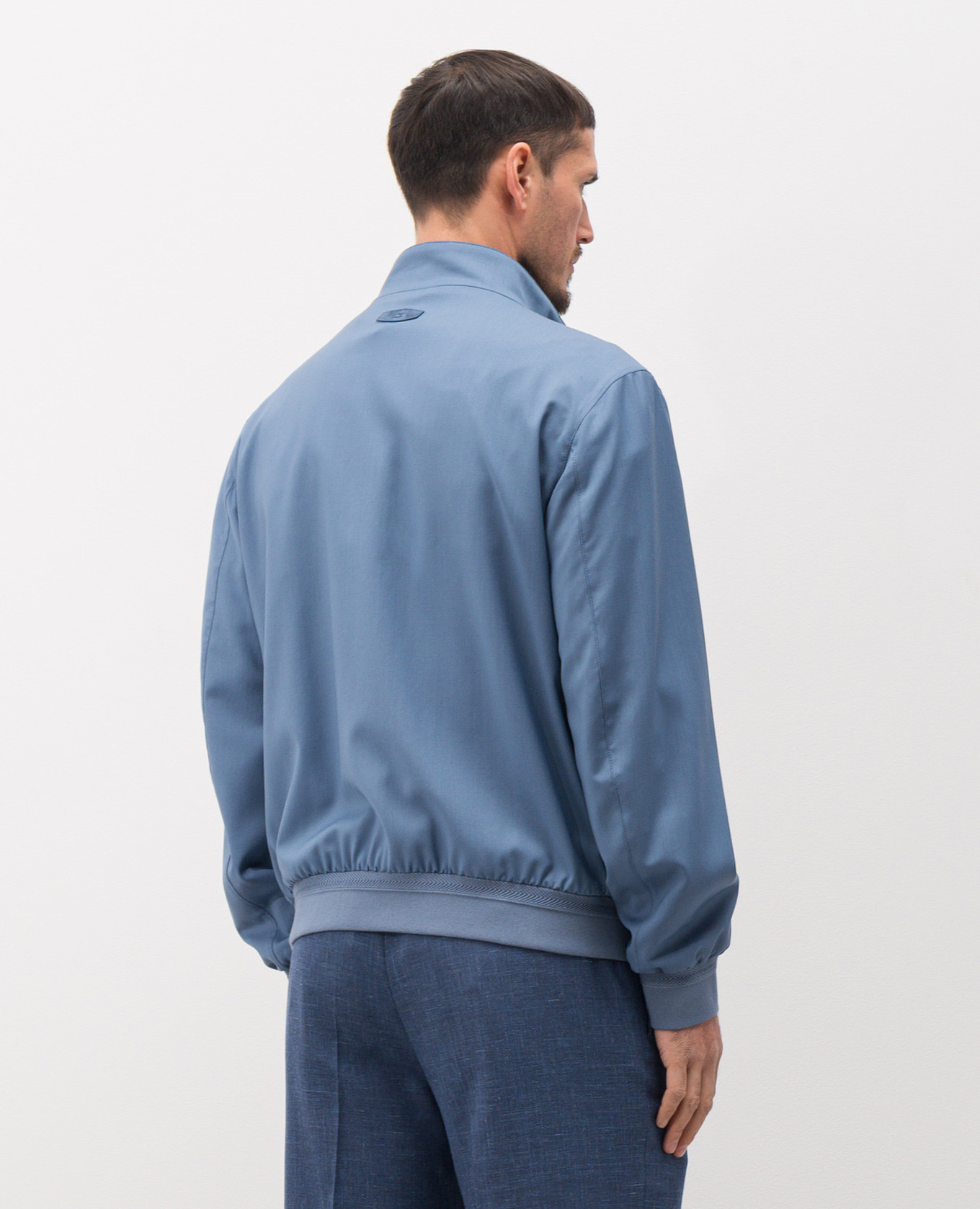 Blue wool jacket with emblem Brett Johnson 4