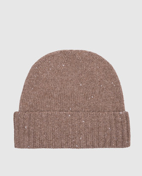 Allude Brown cashmere hat with lurex 26511273