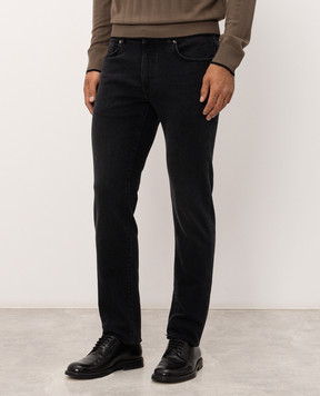 Cashmere&Whiskey Dark gray jeans with logo patch PT02CW61B175
