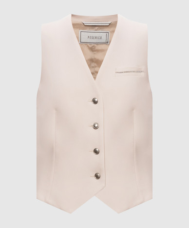 Beige wool vest