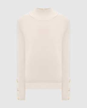 Dondup Ivory wool, silk and cashmere turtleneck DT432M01016D002