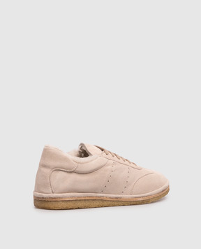 Babe Pay Pls Beige suede sneakers with fur ARD0202BPP