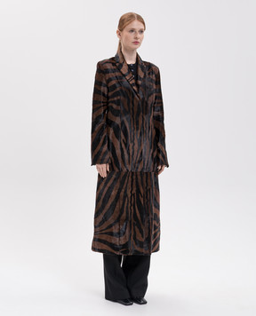 Simkhai Rilo brown printed leather coat 5267007P