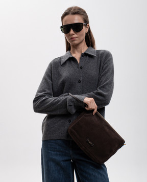 Gianni Chiarini Brown suede Nora cross-body bag with logo patch BS10225CMPL