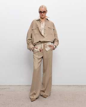 Brunello Cucinelli Beige jacket with linen MH126NE416