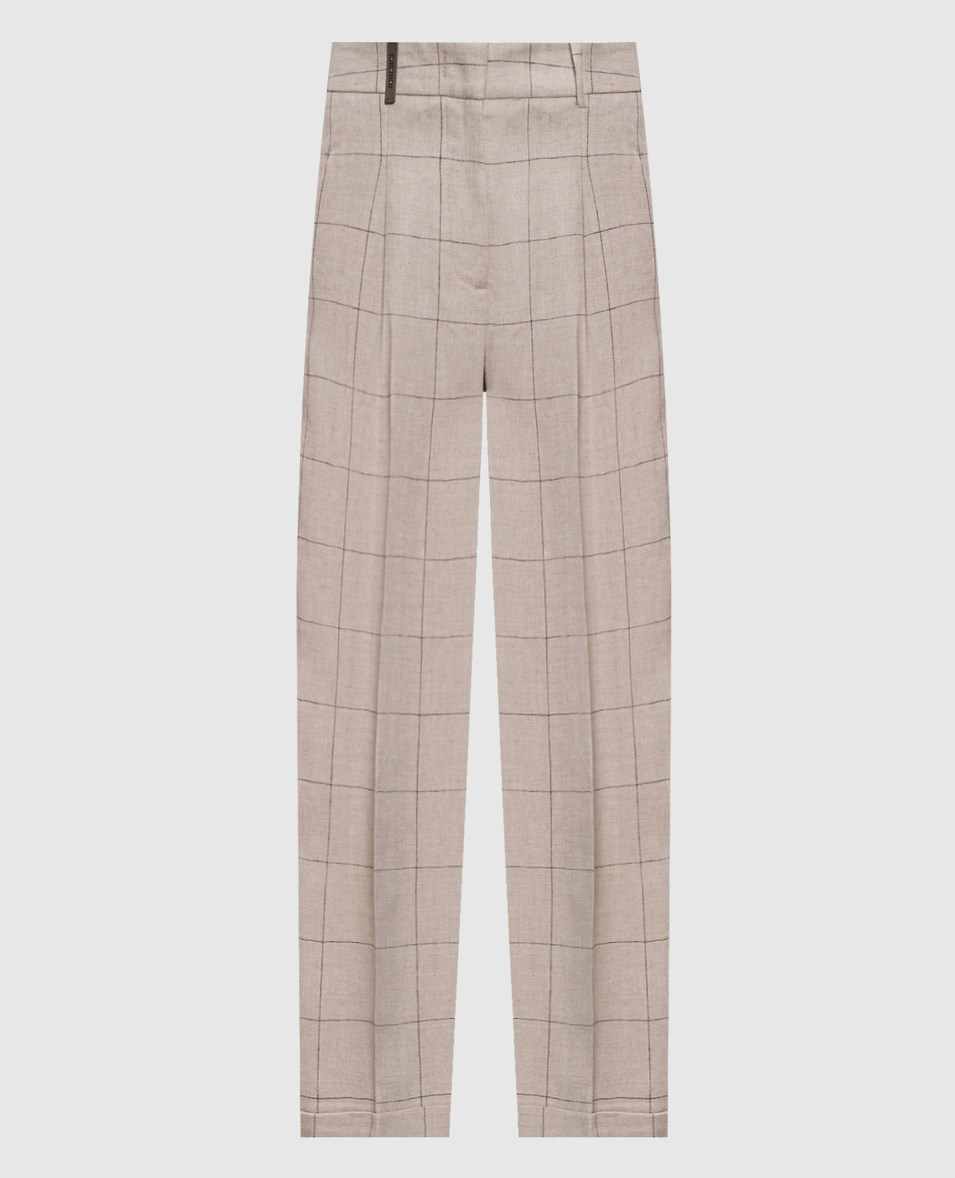 

Gray checked linen pants Peserico, Grey
