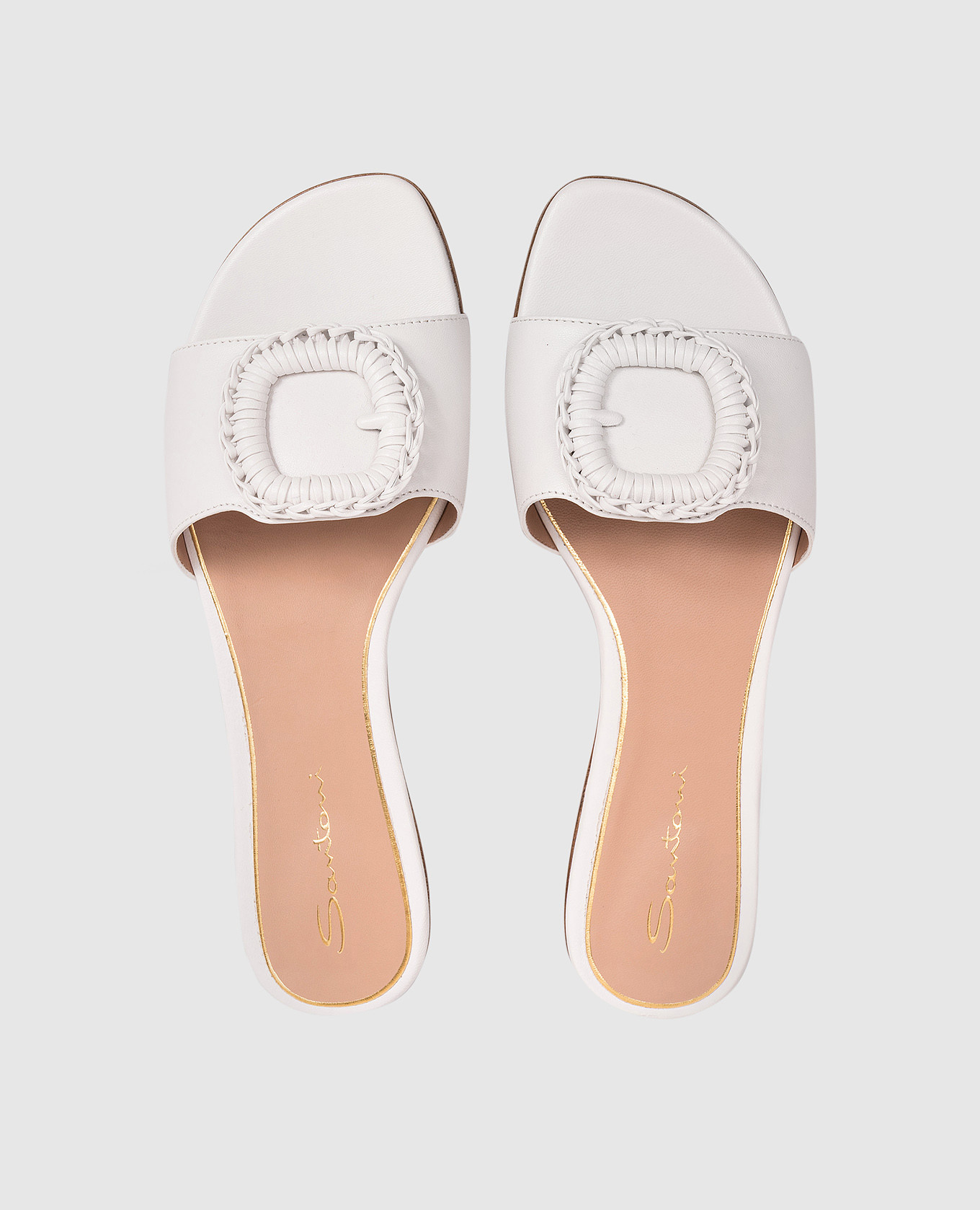 White leather flip-flops Santoni 4