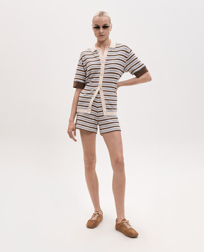 Woolrich Ivory striped knitted shorts CFWWSH2004FRUT5335