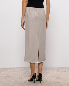 Solotre Beige midi skirt M1AC0032
