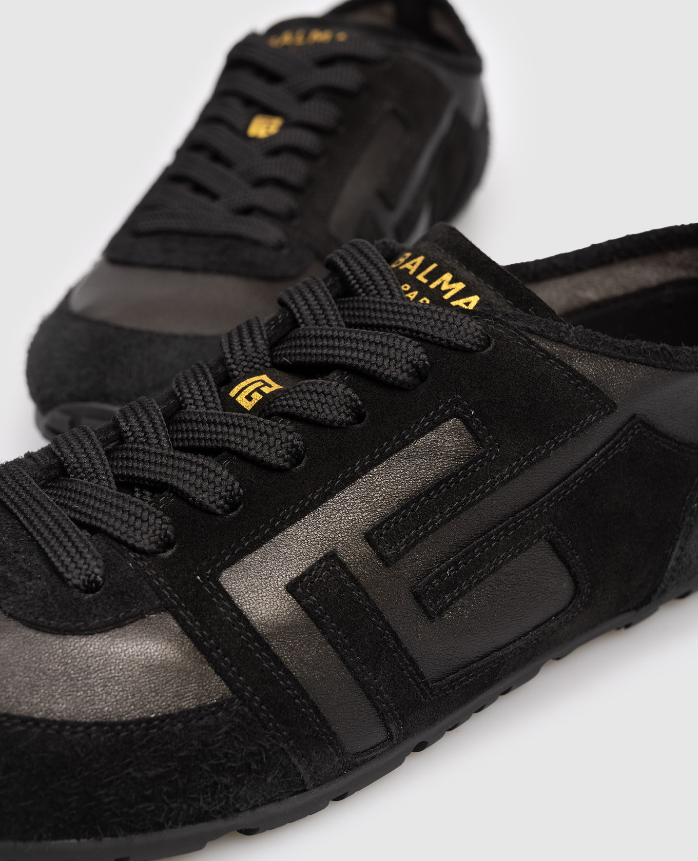 

Black suede Racer sneakers with logo Balmain