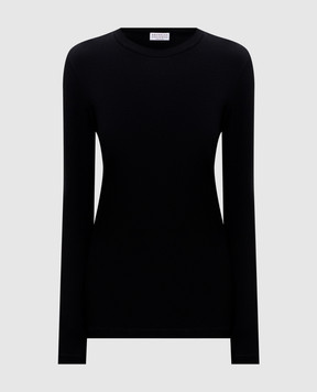 Brunello Cucinelli Black longsleeve with monil chain MPT18B0107