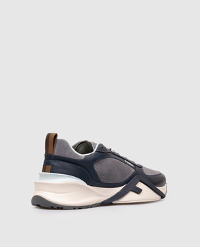 Fendi Gray leather Flow sneakers 7E1925AY1W