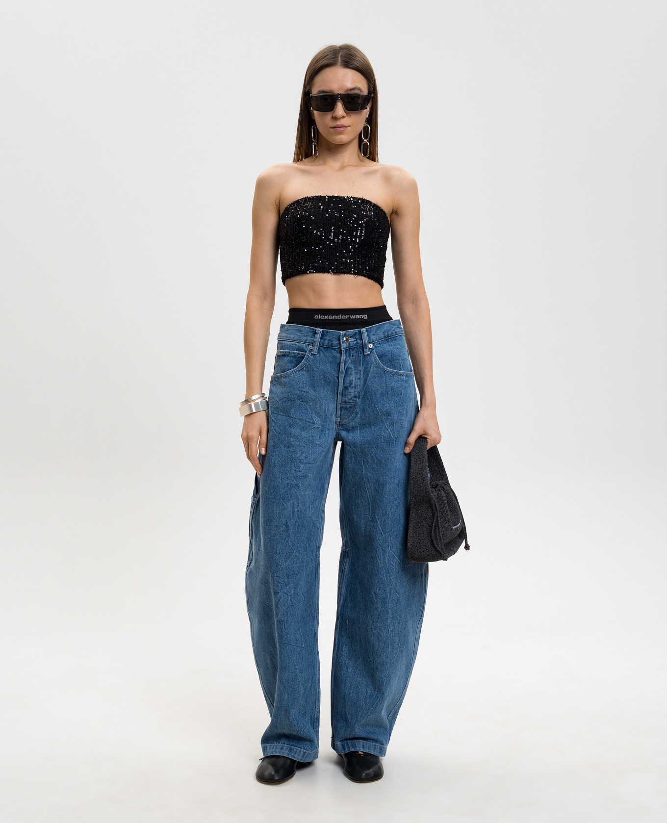 

Blue banana jeans with logo Alexander Wang