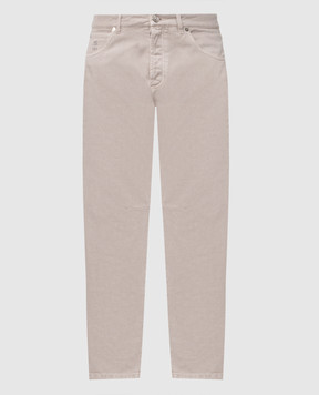Brunello Cucinelli Beige jeans with logo patch M237PX1290